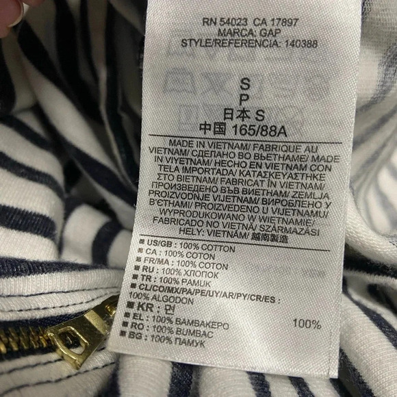 Gap Women’s Small Striped Zip‎ Pockets Shirttail Dress Nautical Preppy Coastal - Picture 13 of 15